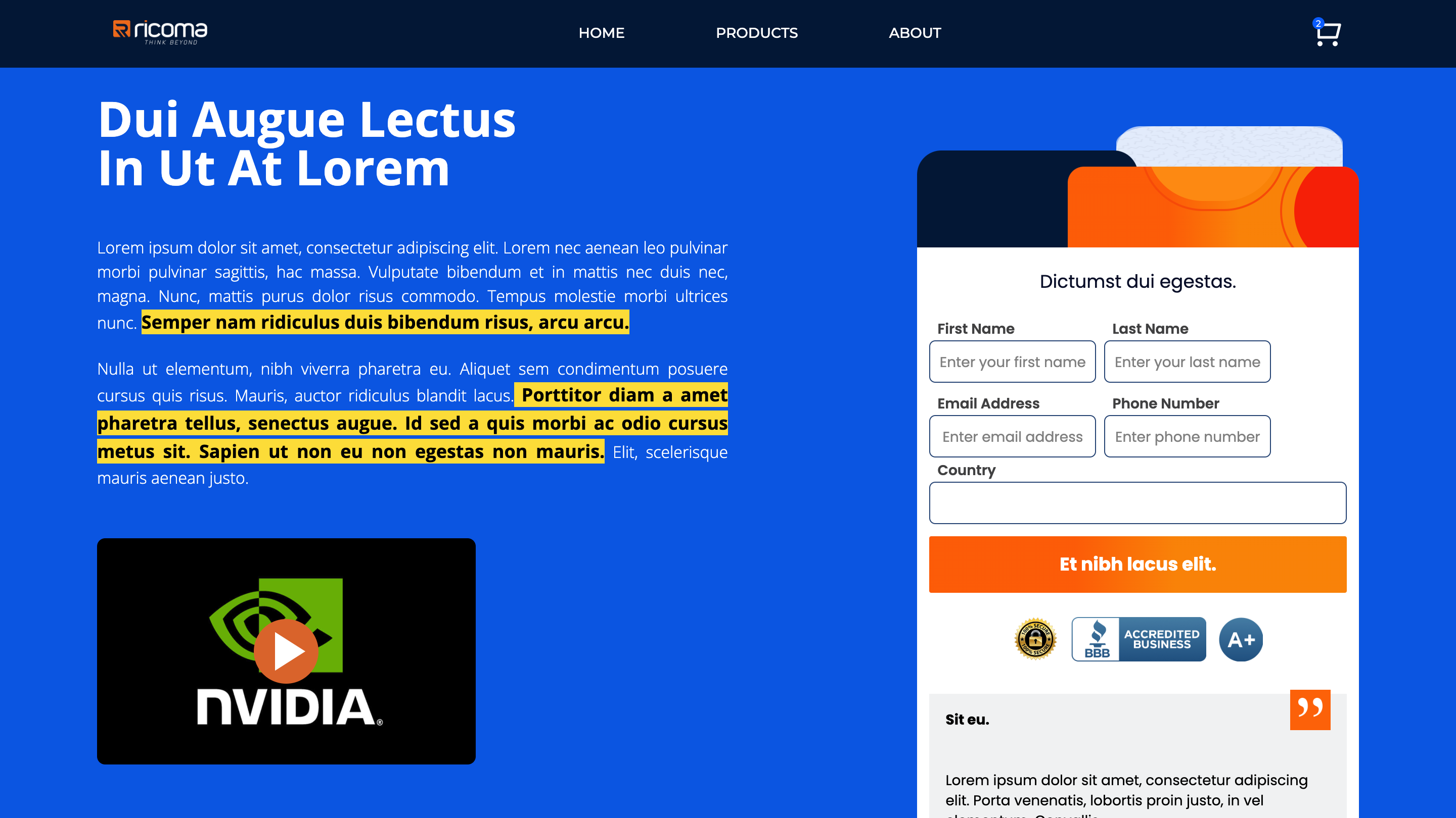 Landing Page - Ricoma